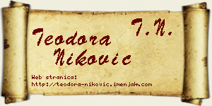 Teodora Niković vizit kartica